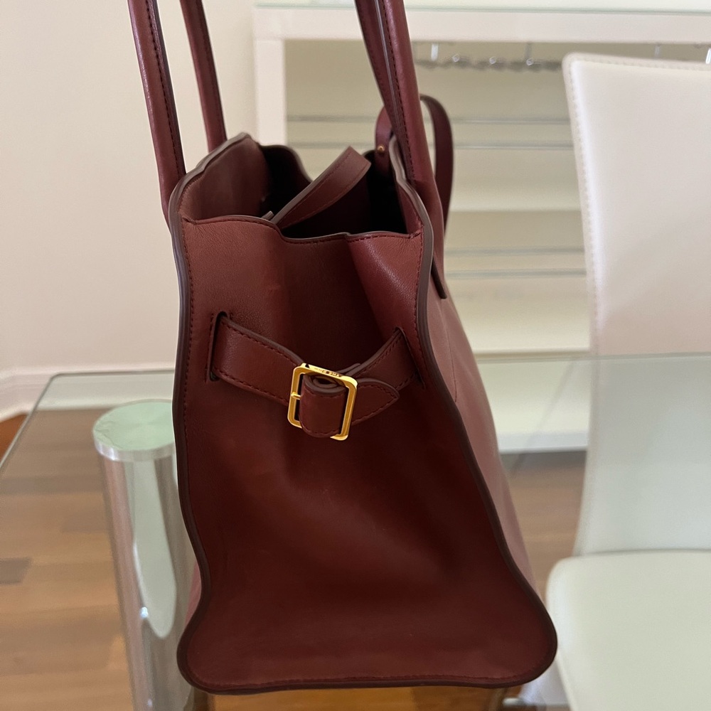 The Row Maroon Leather Satchel Size 12 - Picture 4 of 6